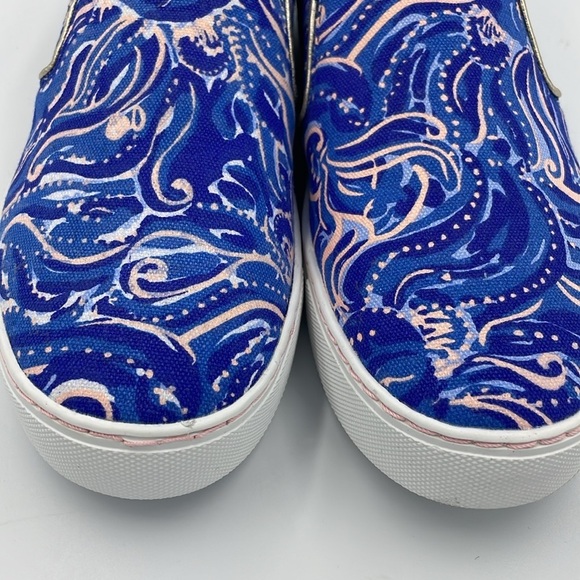 Lilly Pulitzer Women Sneaker Slip on Shoe SZ 7 Blue/Pink - Picture 6 of 12
